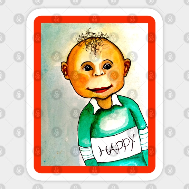 Happy boy Sticker by The artist of light in the darkness 